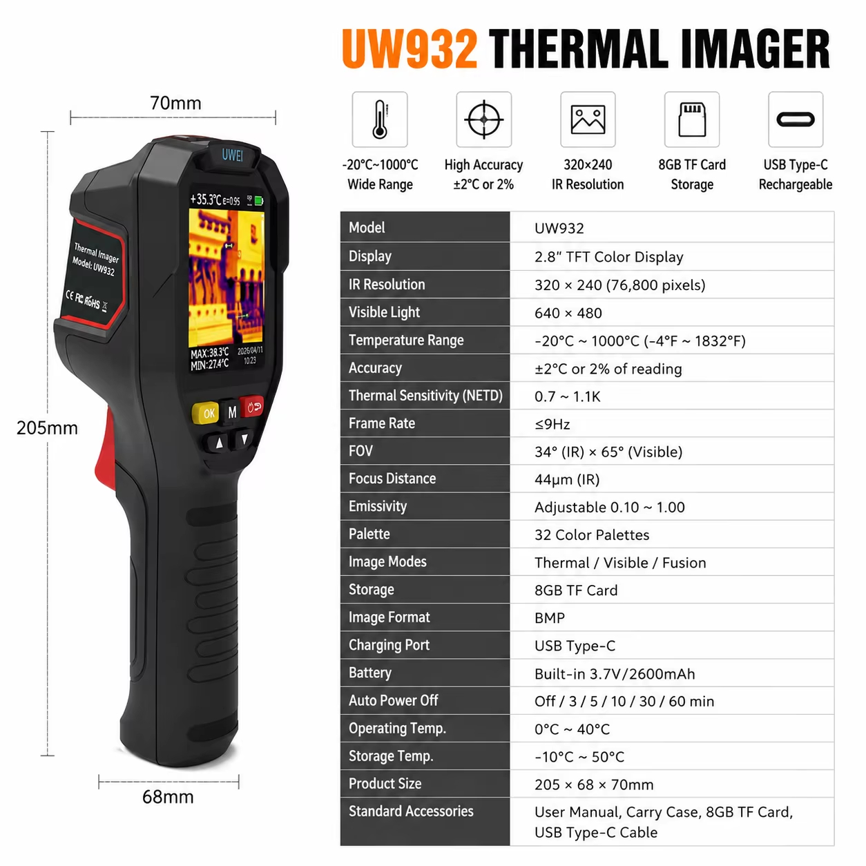 Handheld Thermal Imager 32x32  - đánh giá và giá Thermal Imaging Camera Pcb Repair